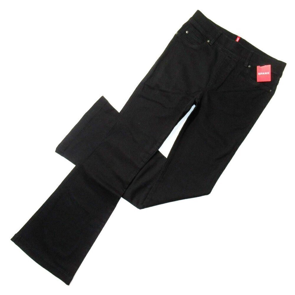 NWT SPANX 20326R Flare in Clean Black Pull-on Stretch Jeans XS x 33 ½